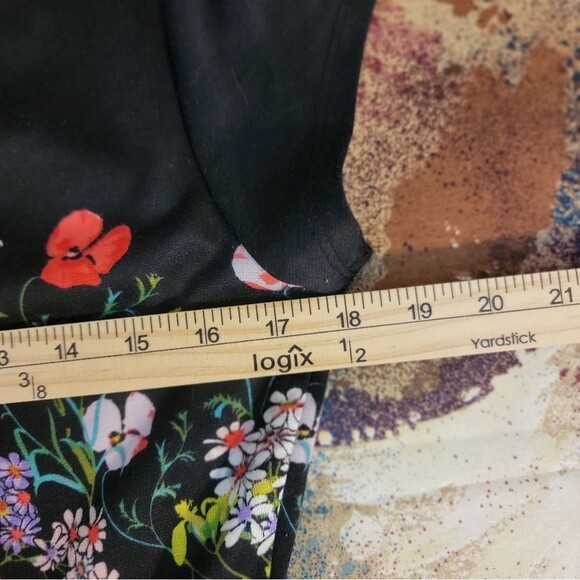 Women's Size 14 Black Multi Floral Print Sleeveless Dress BEAUTIFUL - Picture 14 of 14